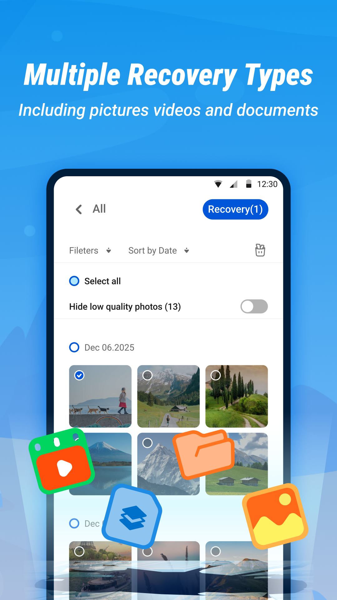 PhotoRecover+ File Scanning